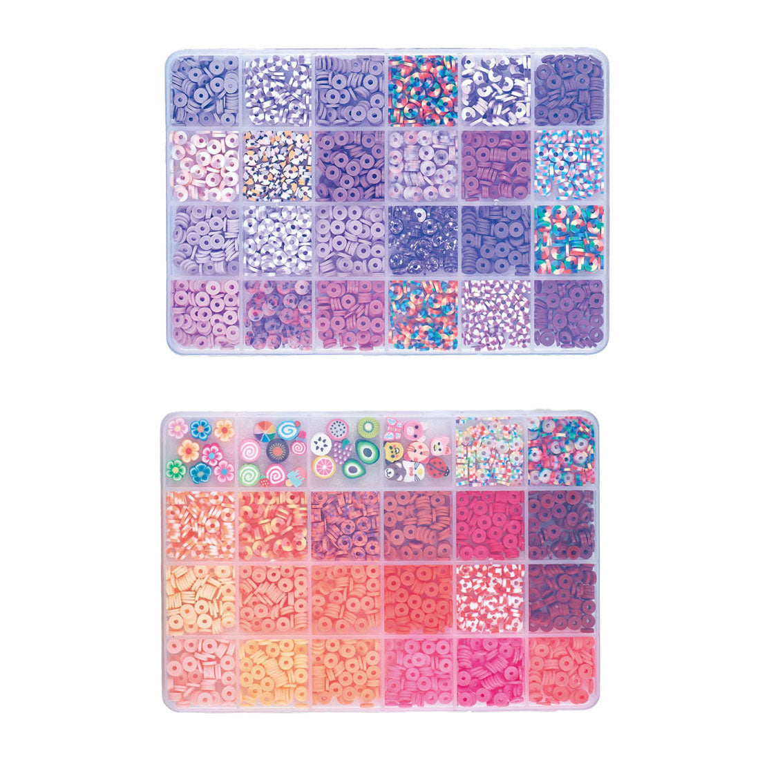 Polymer beads purple-pink shades