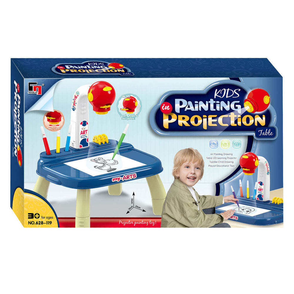 Dessiner une table de projection en bleu