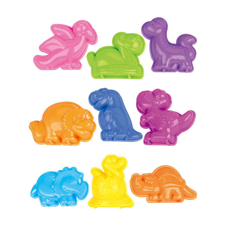 Play sand with 3 dinosaur shapes