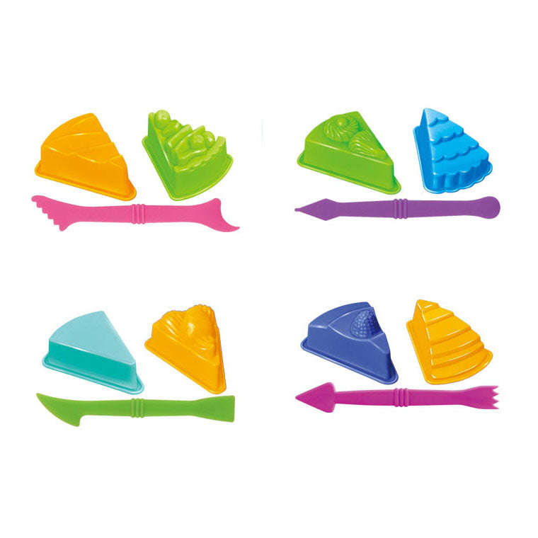 Clay set with 2 dessert molds and tool - 3 colors of clay