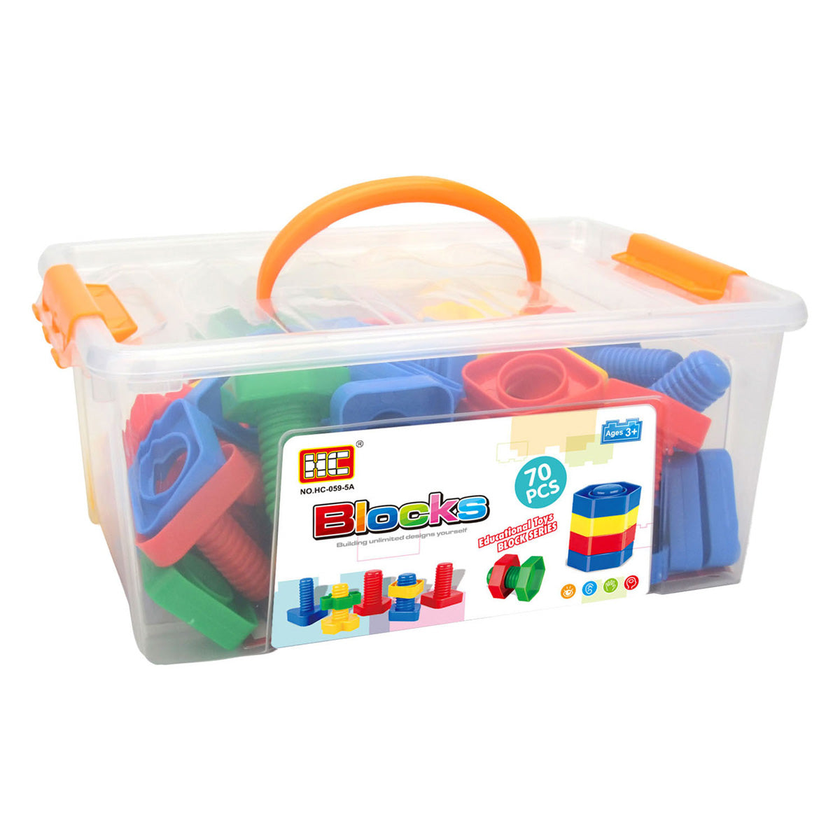 Építési csavarok tárolódobozban, 70 db.