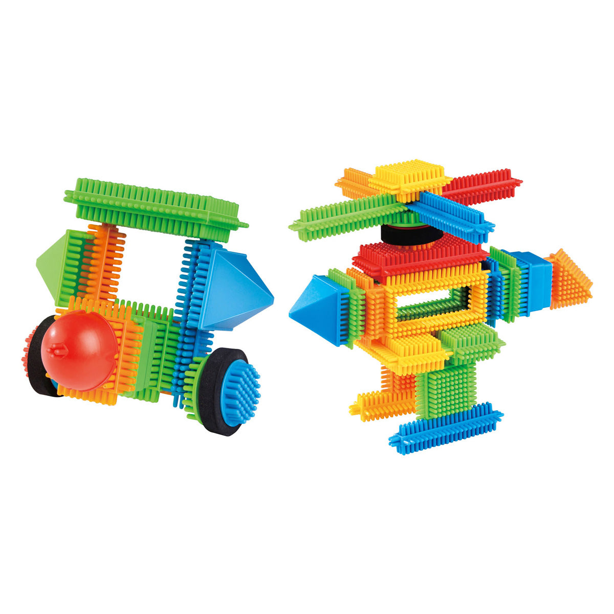 Sörtéjű építőkockák, 58 db.