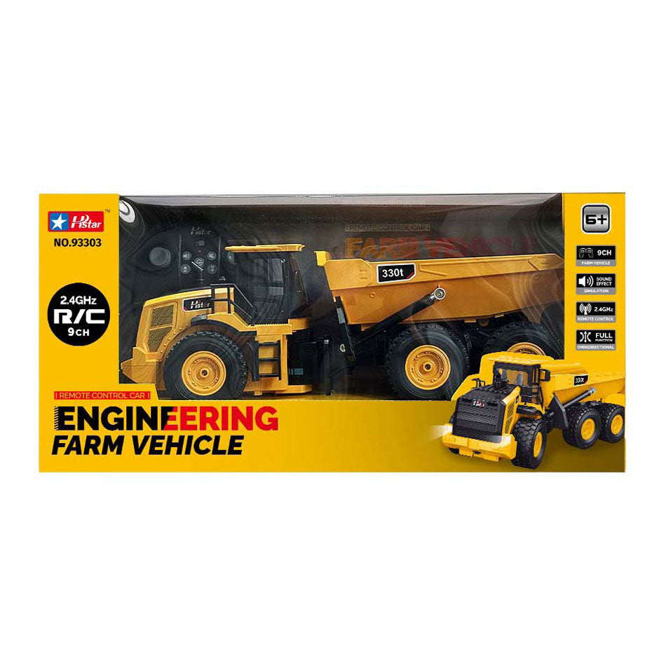 RC styret byggelastbil genopladelig med lys og lyd