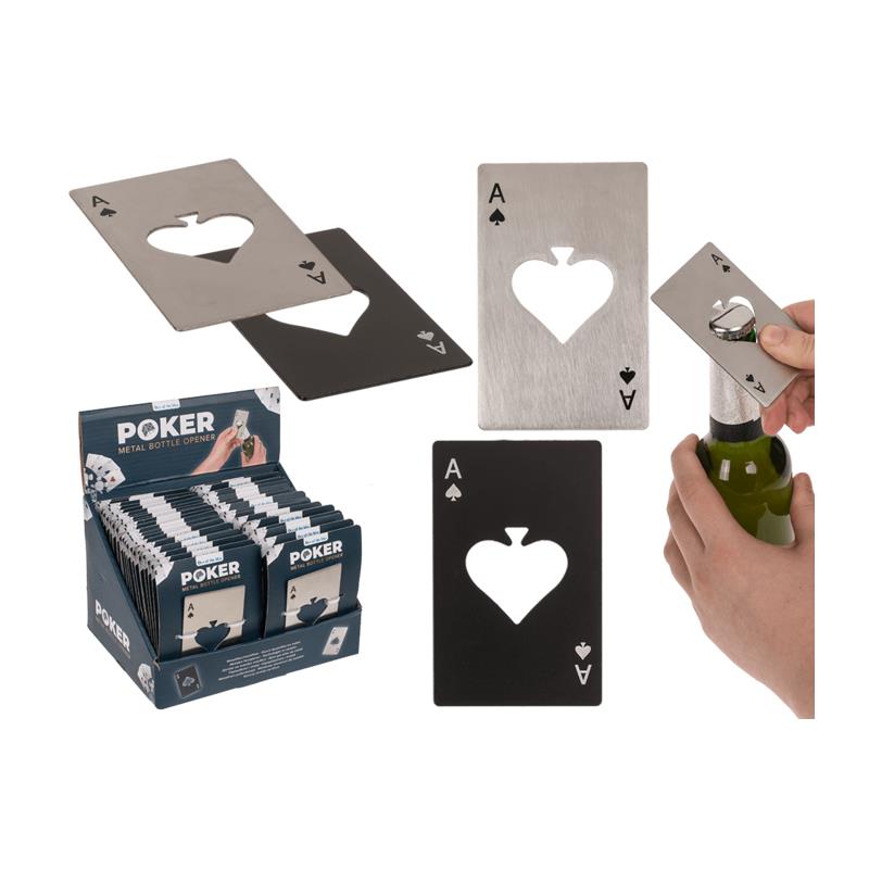 Out of the blue metal bottle opener poker card 8.6x5.4cm