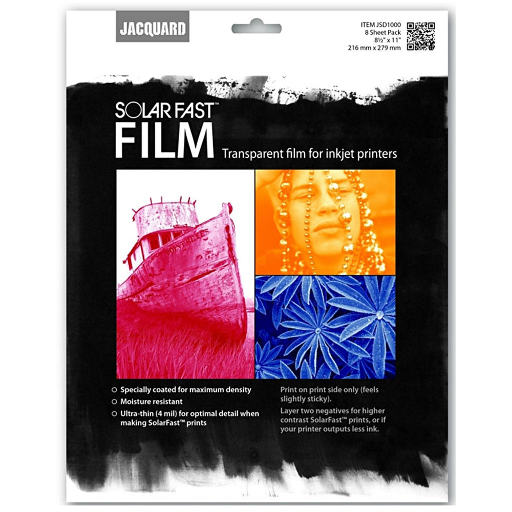 Jacquard transparent film for inkjet printers, fast solar energy, size 21.6 x 27.9 cm, 8 pieces in a box
