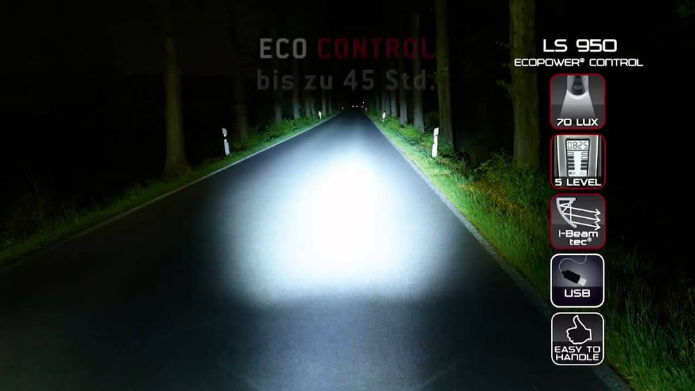 Trelock Faro LS950 Control Ion 70 Lux incl. titular