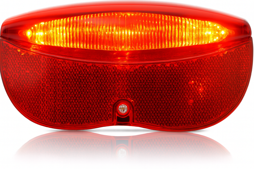 Edge Dragerachterlicht City Luxe 3 leds inclusief batterijen 80mm