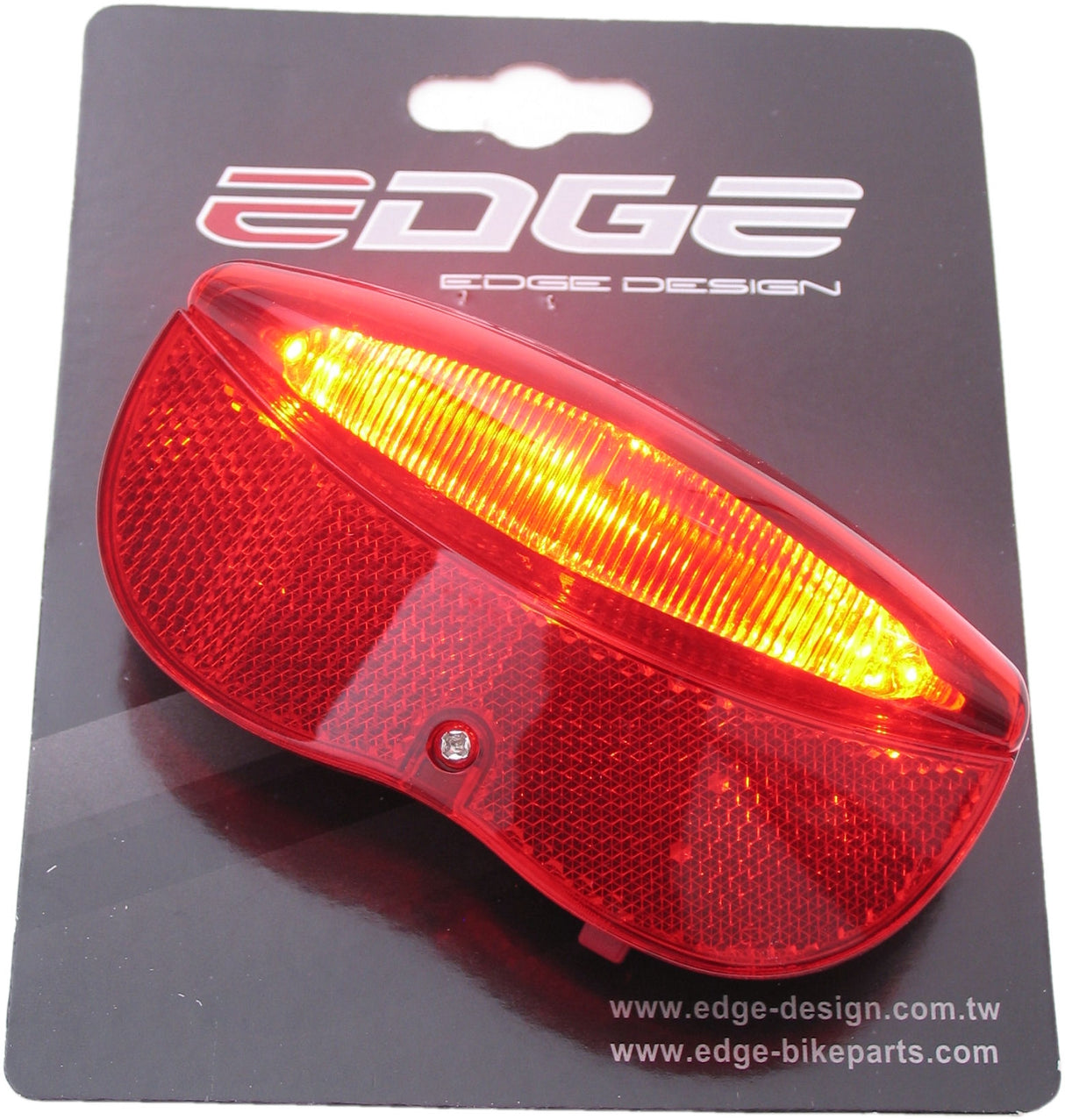 Edge Dragerachterlicht City Luxe 3 leds inclusief batterijen 80mm