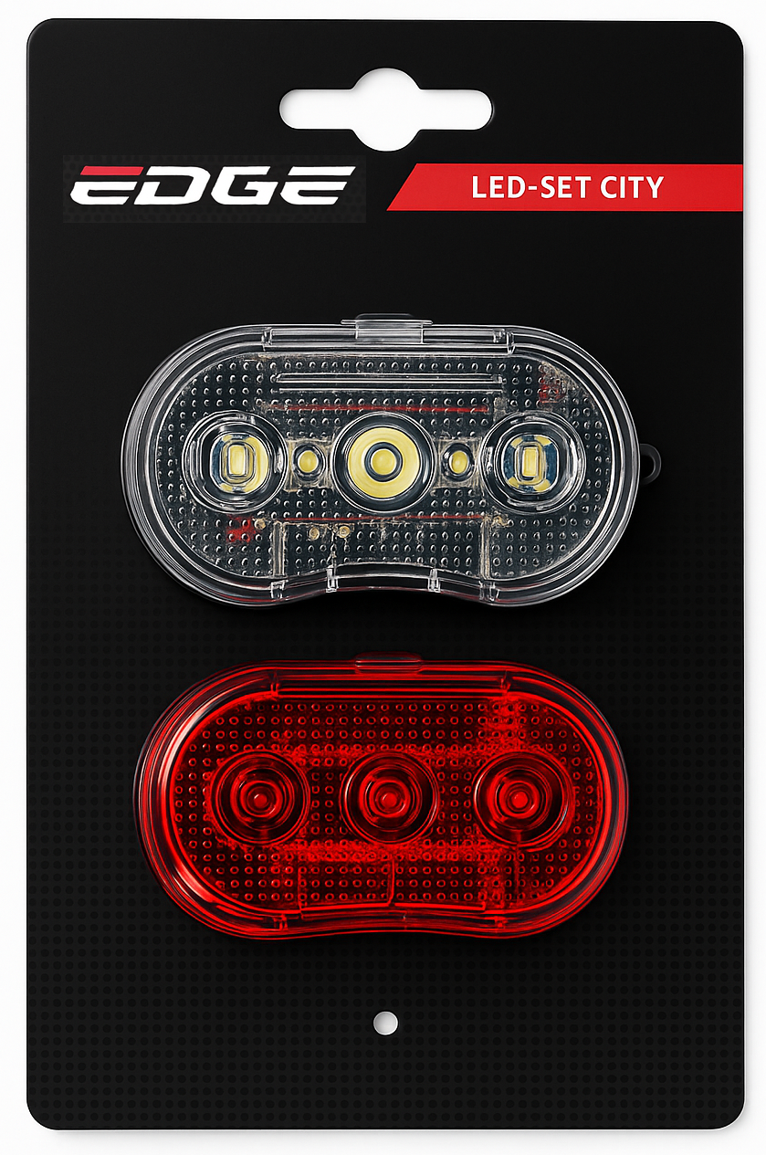 Edge LED lighting set City 3 LED front + rear including batteries