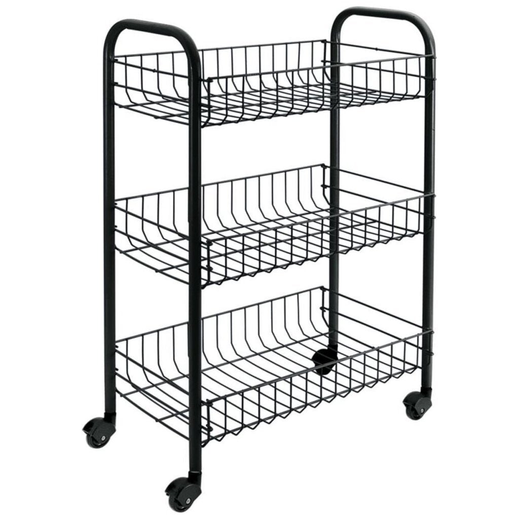 Carro de cocina tomado-metaltex siena con ruedas 41x23x63 cm negro