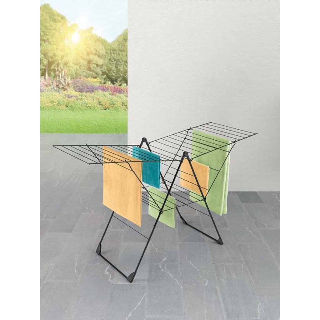 Metaltex tomado vento drying rack black 110 x 177 x 66 cm