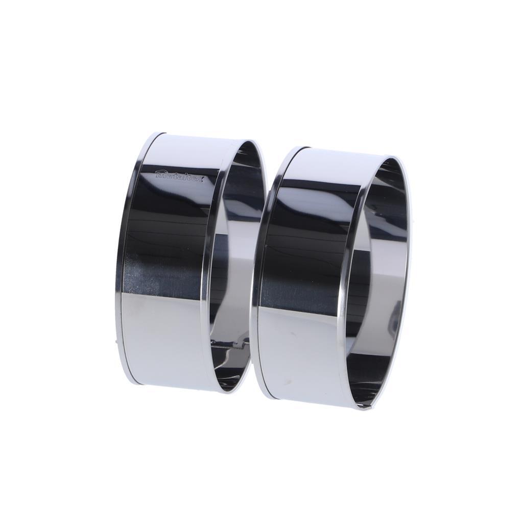 Metaltexové pečicí kroužky 8,5x3,2 cm, 2 kusy nerez