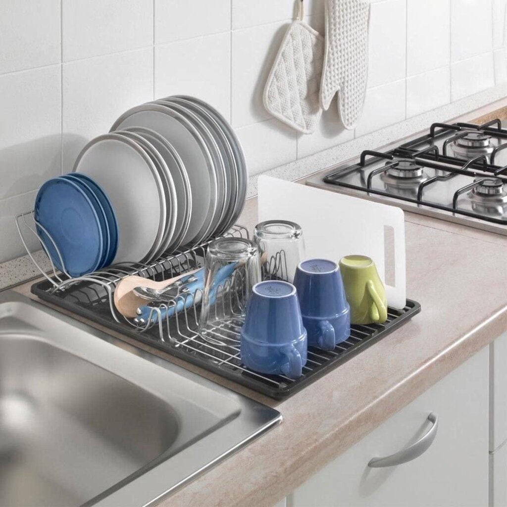Metaltex wingtex draining rack 51x31 cm anthracite silver 2-piece