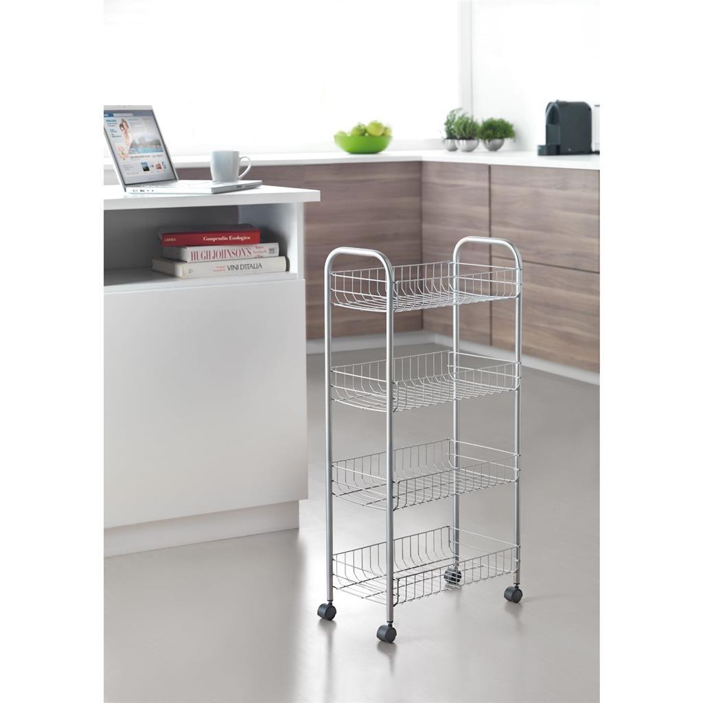Metaltex opbergtrolley ascona grijs | 2 stuks