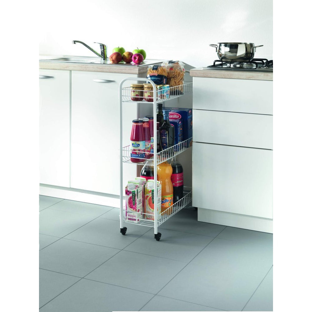 Tomado-Metaltx Slim Kitchen Trolley med hjul 23x56x84 cm hvid