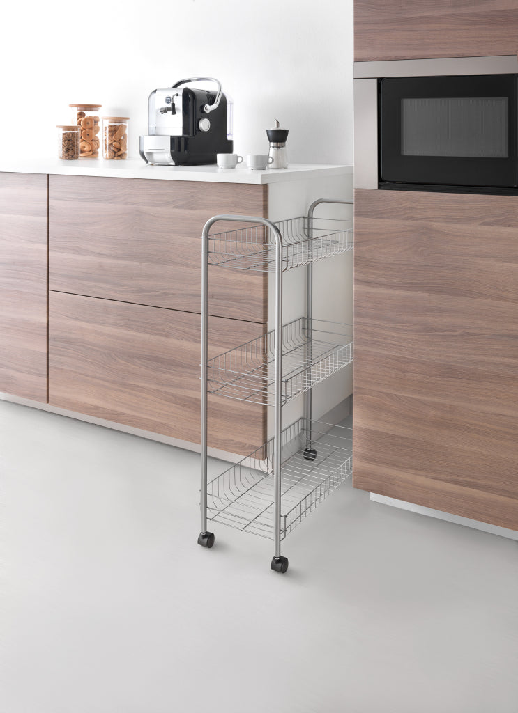 Tomado-metaltex metaltex slim il carrello portaoggetti di lusso con 3 cestelli metallici