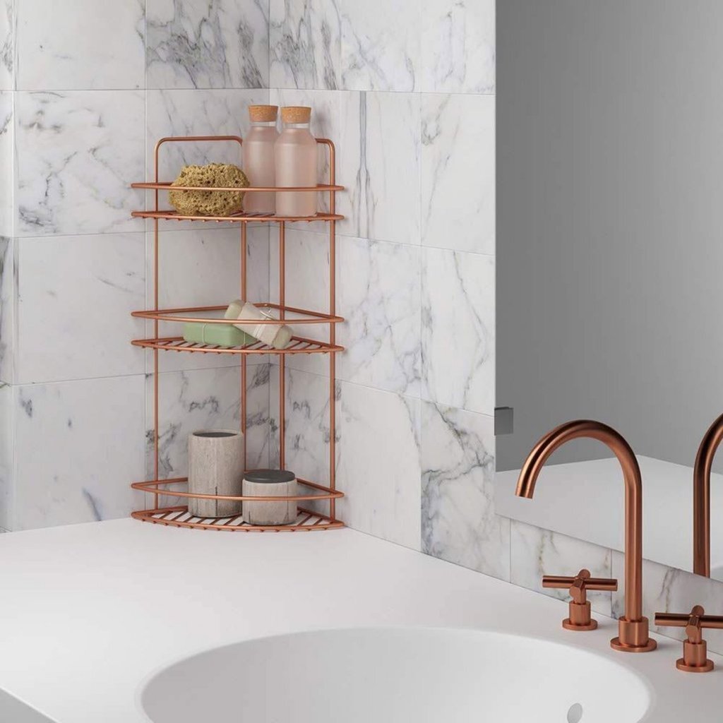Metaltex shower rack 3 tiers 26x13x53 cm copper
