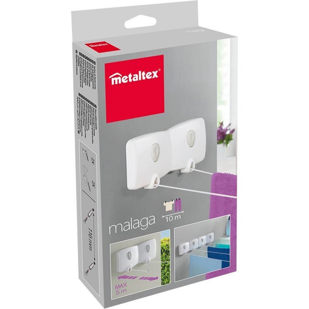 Metaltex Malaga étendoir mural blanc
