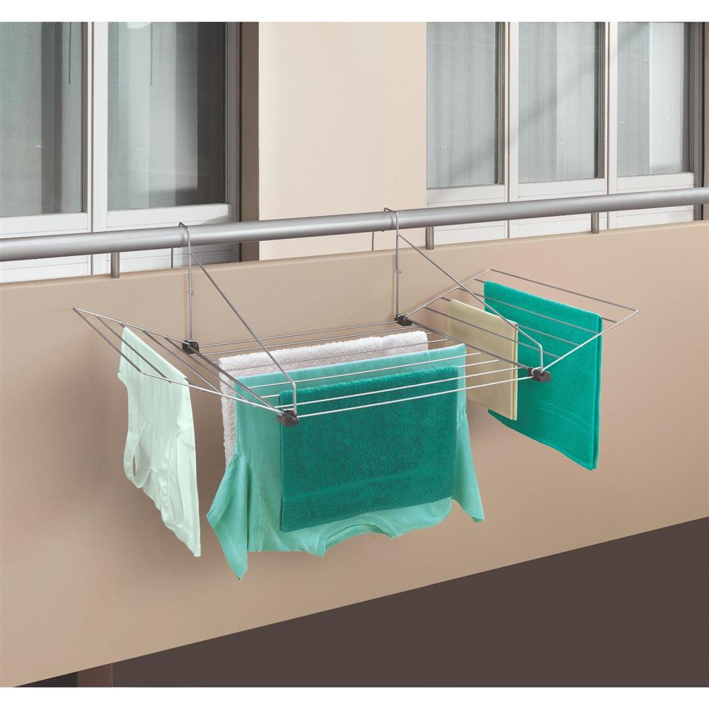 Metaltex tomado hanging drying rack tilburg 12m silver-gray