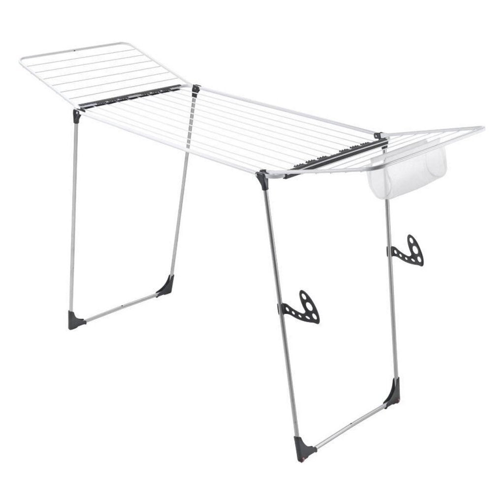 Rack de secagem de furacão Metaltex 197x65x115 cm 24 m de comprimento de secagem prateado preto