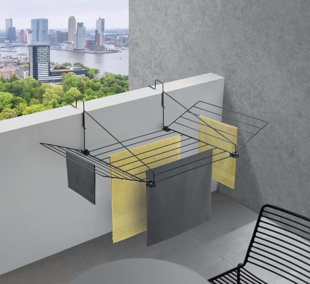 Metaltex Tomado hanging drying rack Tilburg 12m matt black