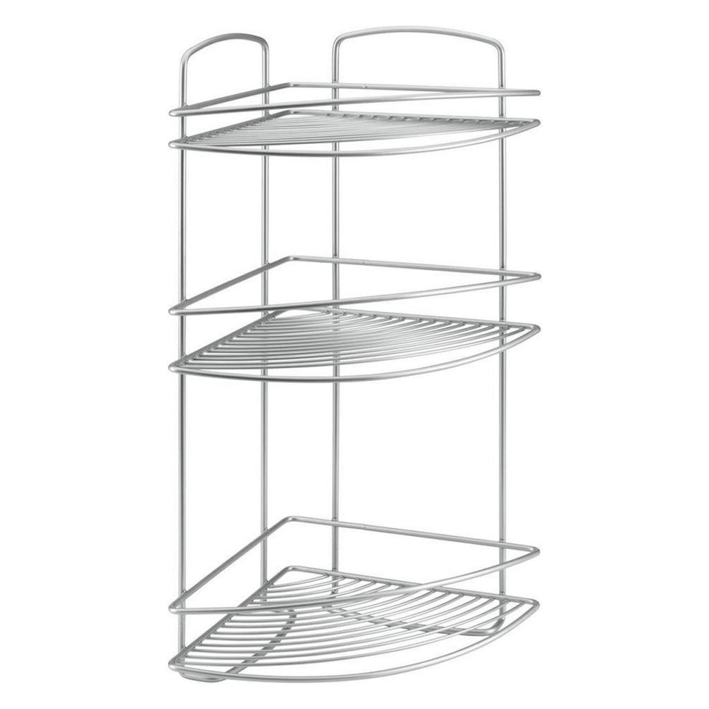 Metaltex Onda bathroom corner shelf, 3 shelves, 22x22x53 cm, silver