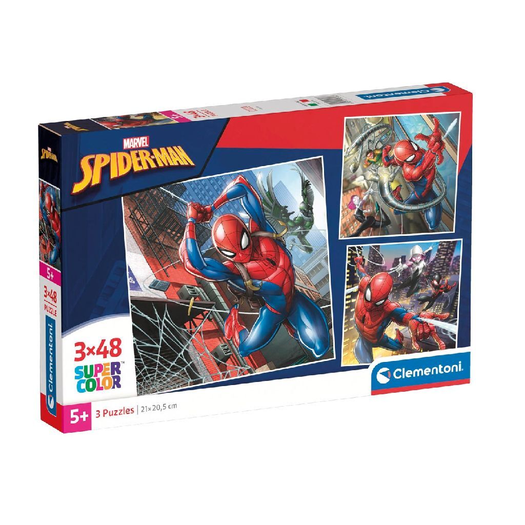 Clementoni super color 3in1 puzzle spiderman 3x48 pieces