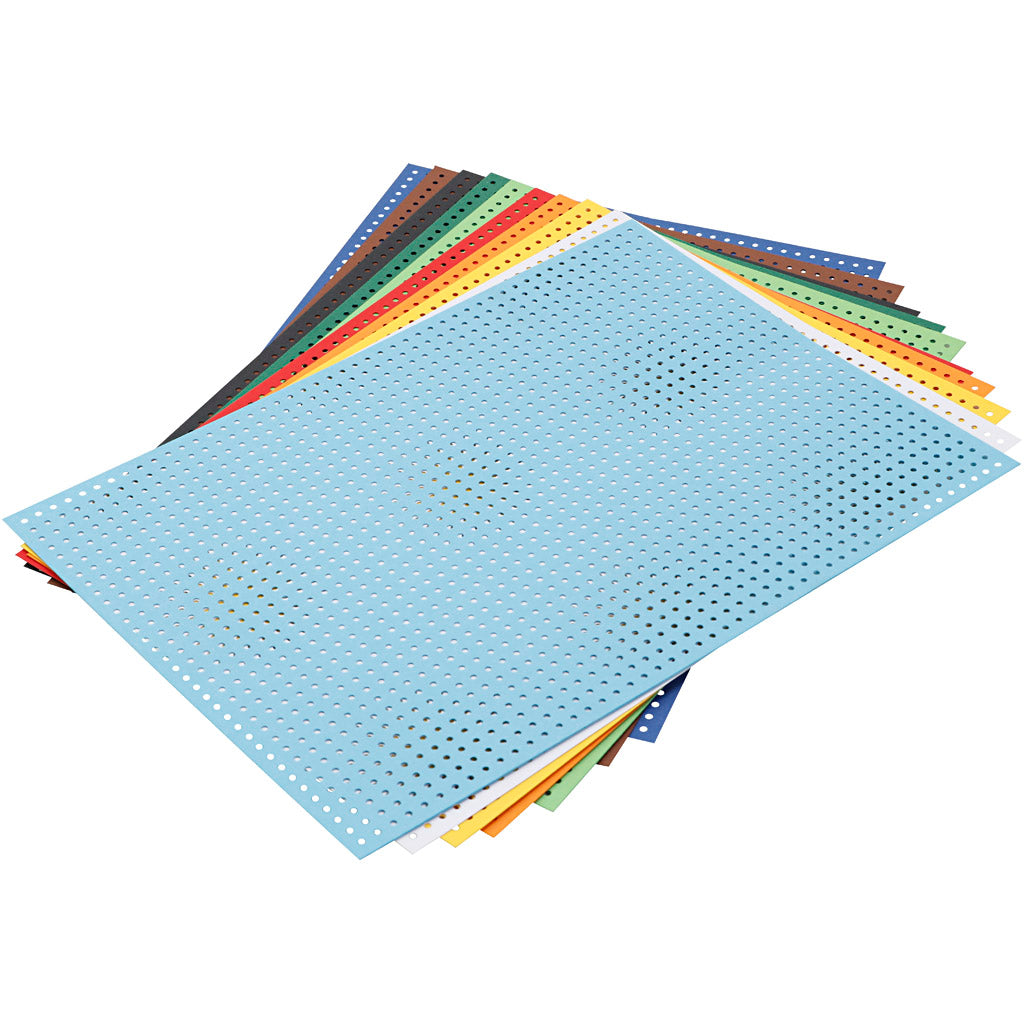 Creativ company cross-stitch cardboard, size 17.5x24.5 cm, various colours, 10 sheets 1 box