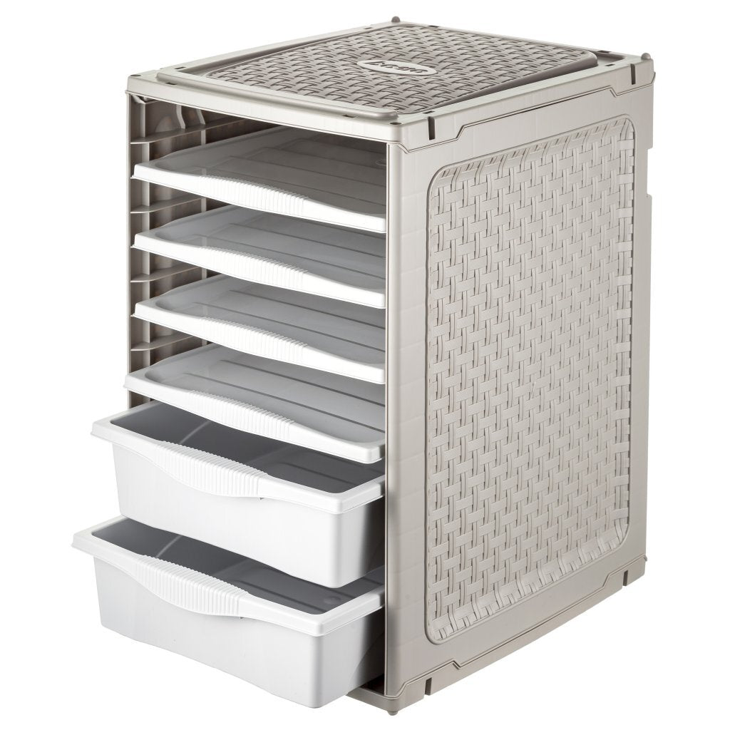 Bama RI, Système de stockage Orino 34x41x53 cm taupe blanc