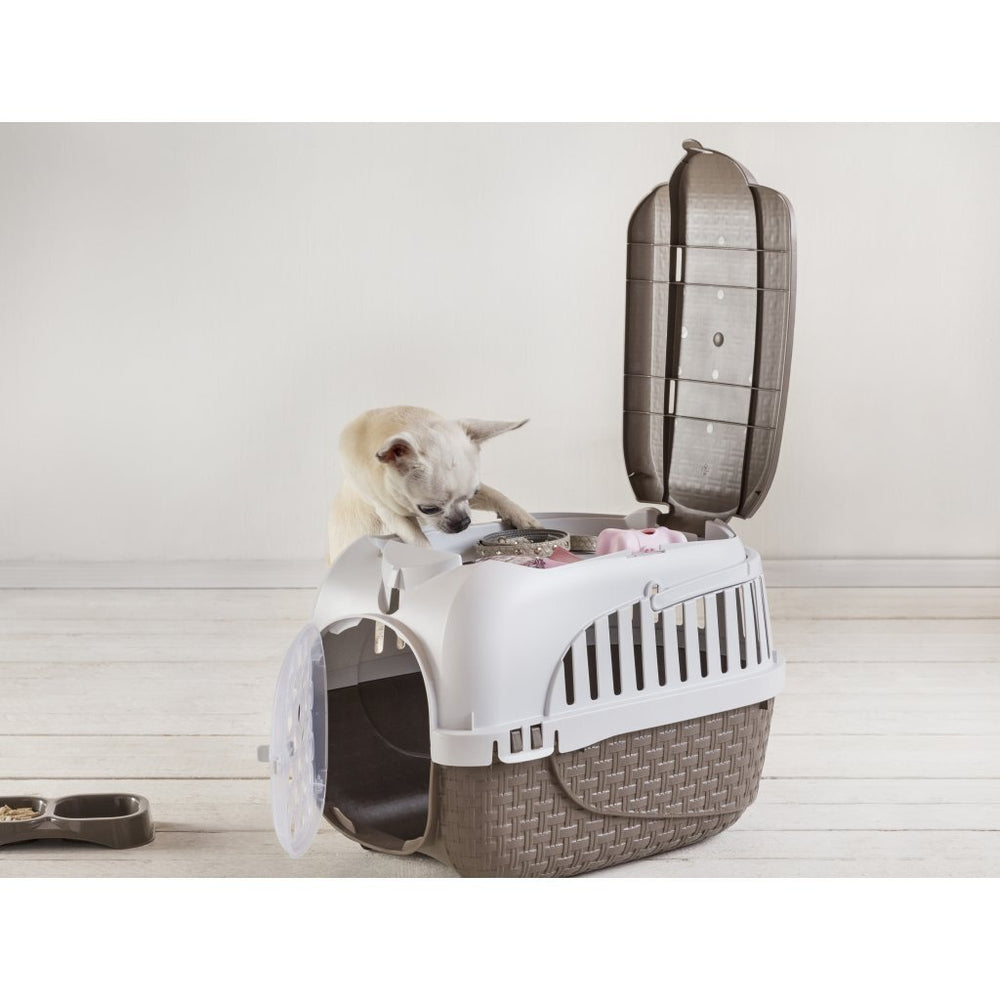 Bama pet transport box 52x33x34 cm taupe white
