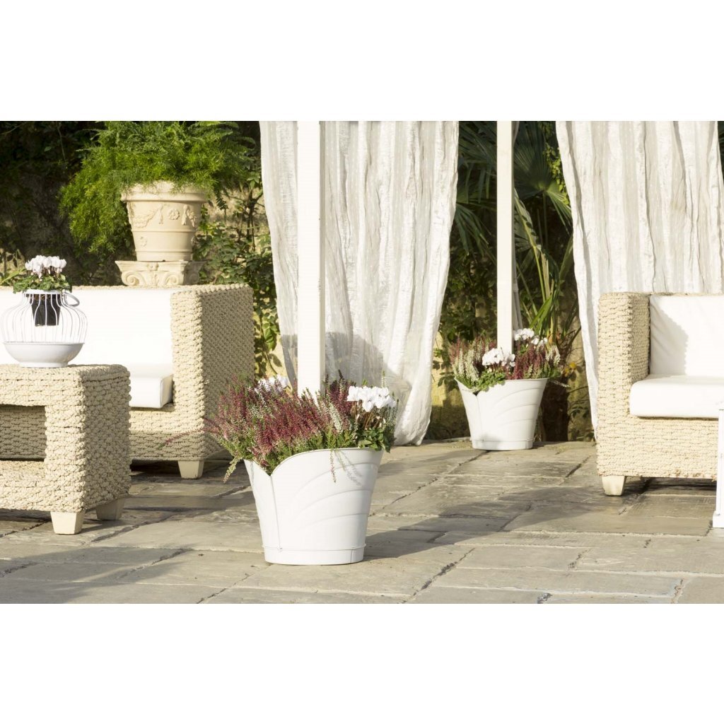 Bama tulipano bloempot 5l 34.5x19x30 cm 4 stuks wit