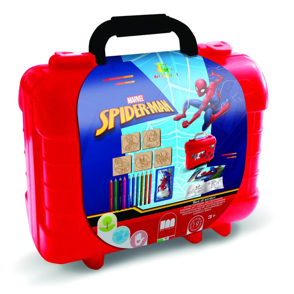 Multiprint spiderman reis stempel- en kleurkoffer