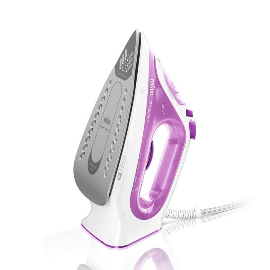 Braun si3030pu texstyle3 steam iron pink white