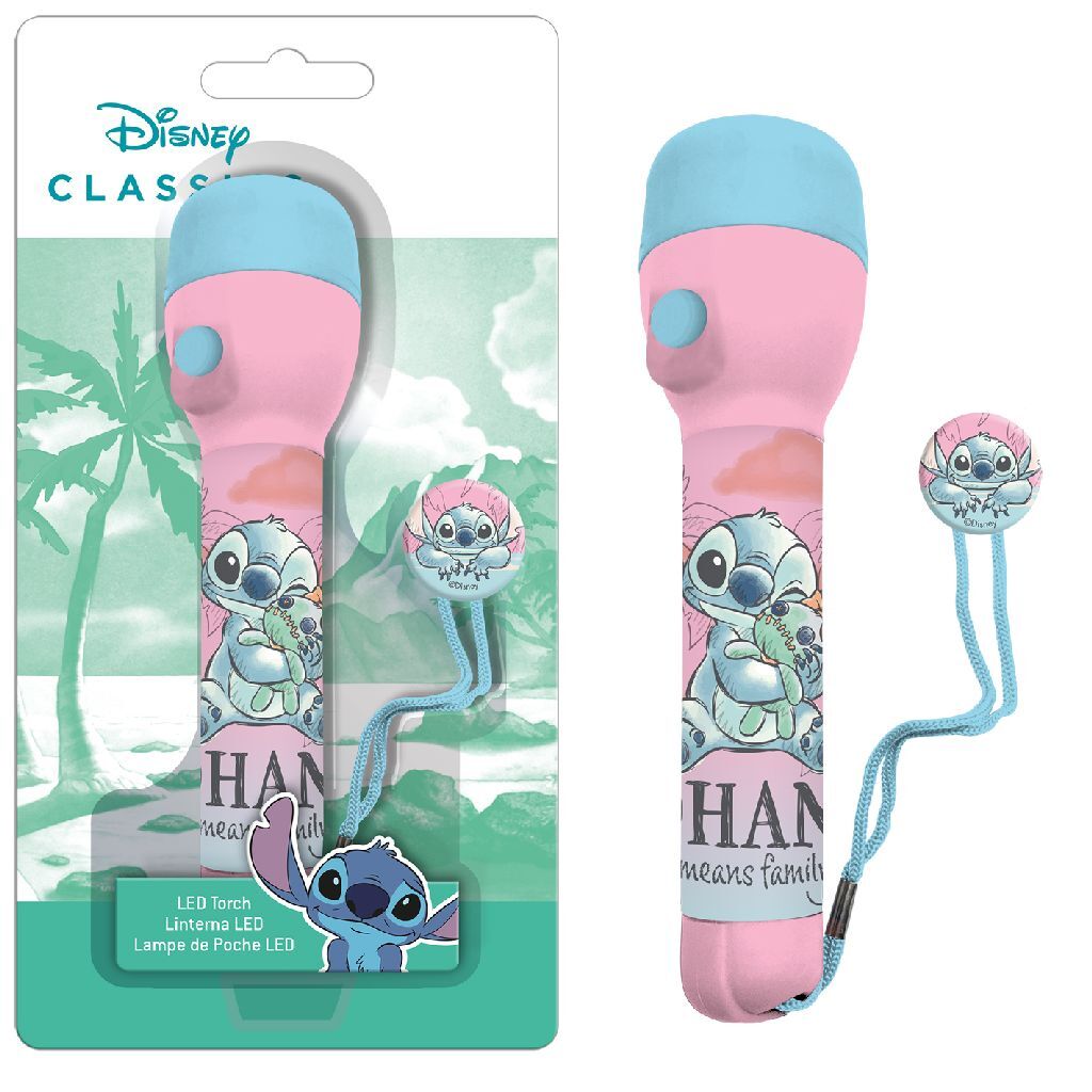 Disney stitch flashlight 16 cm blue pink
