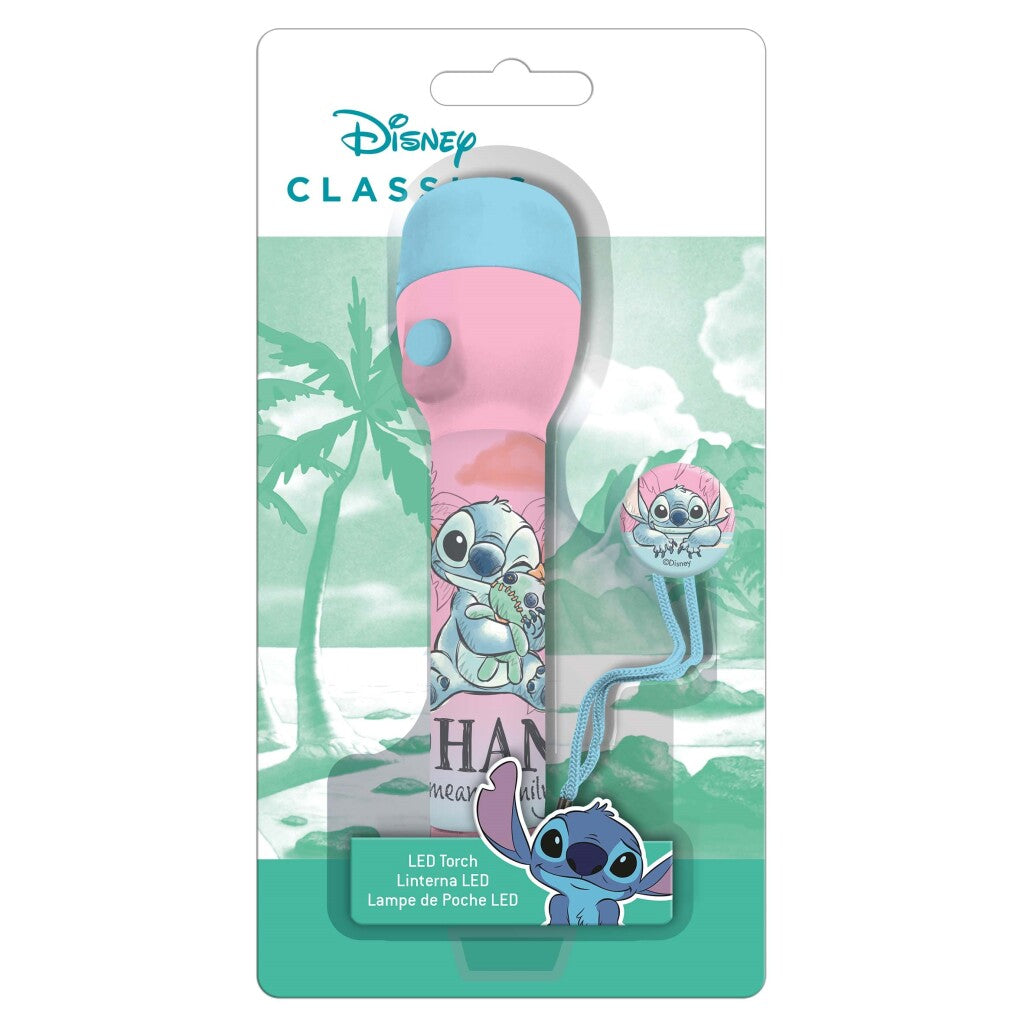 Disney stitch flashlight 16 cm blue pink