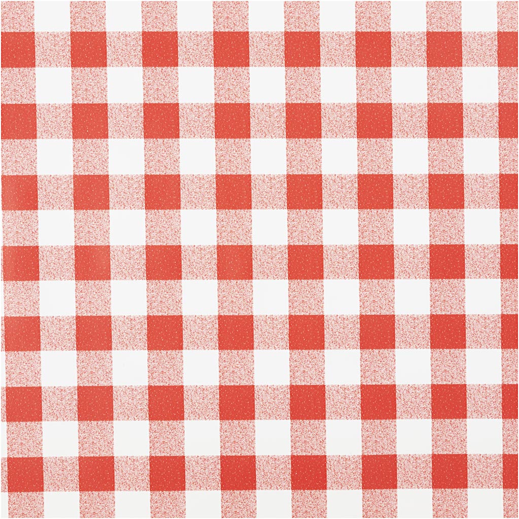 Washcloth, checked, w: 140 cm, red, white, 20 m 1 roll