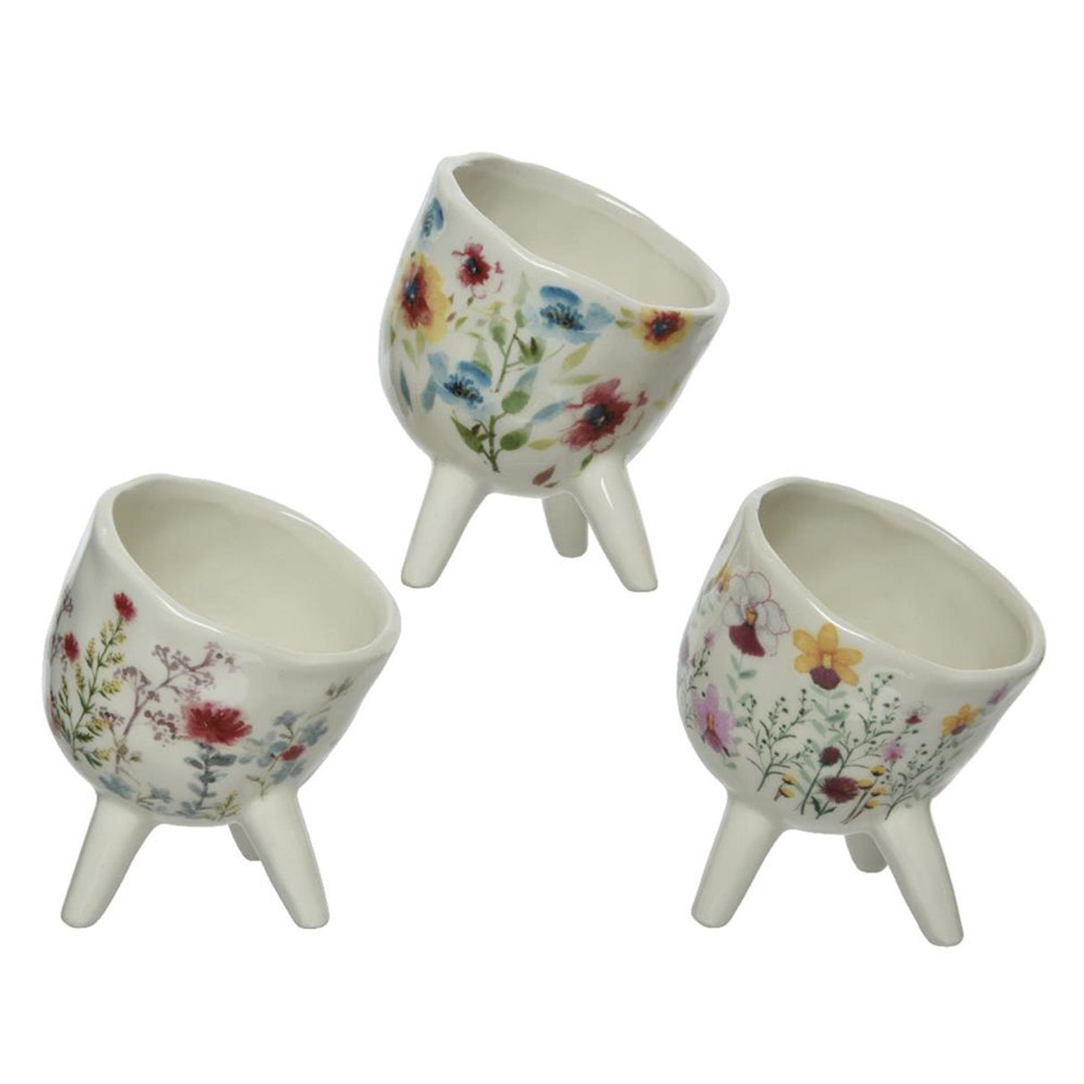 Vaso Decoris dolomite h11,4cm con motivo floreale