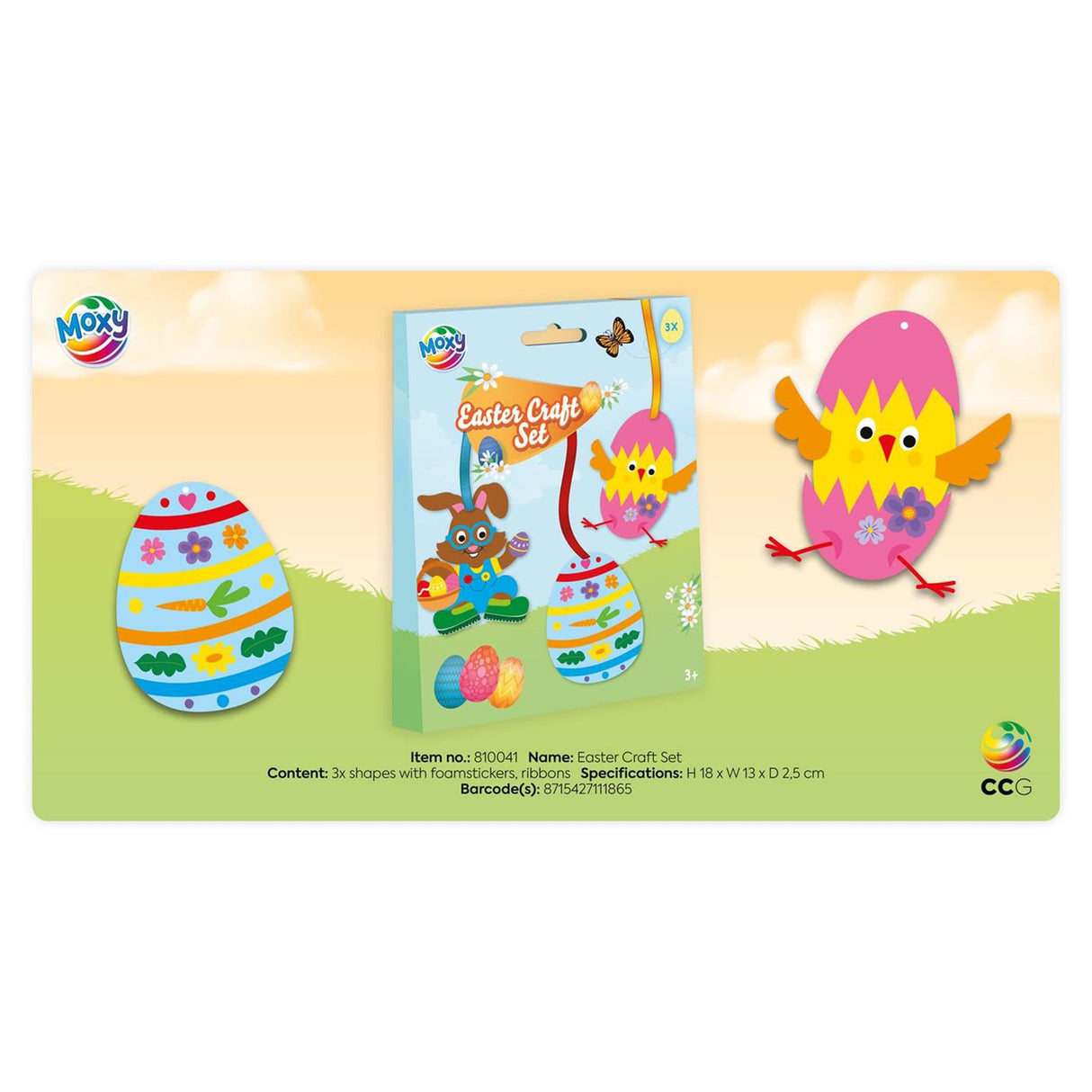 Grafix velikonočni komplet obeskov - zajec, piščančje jajce