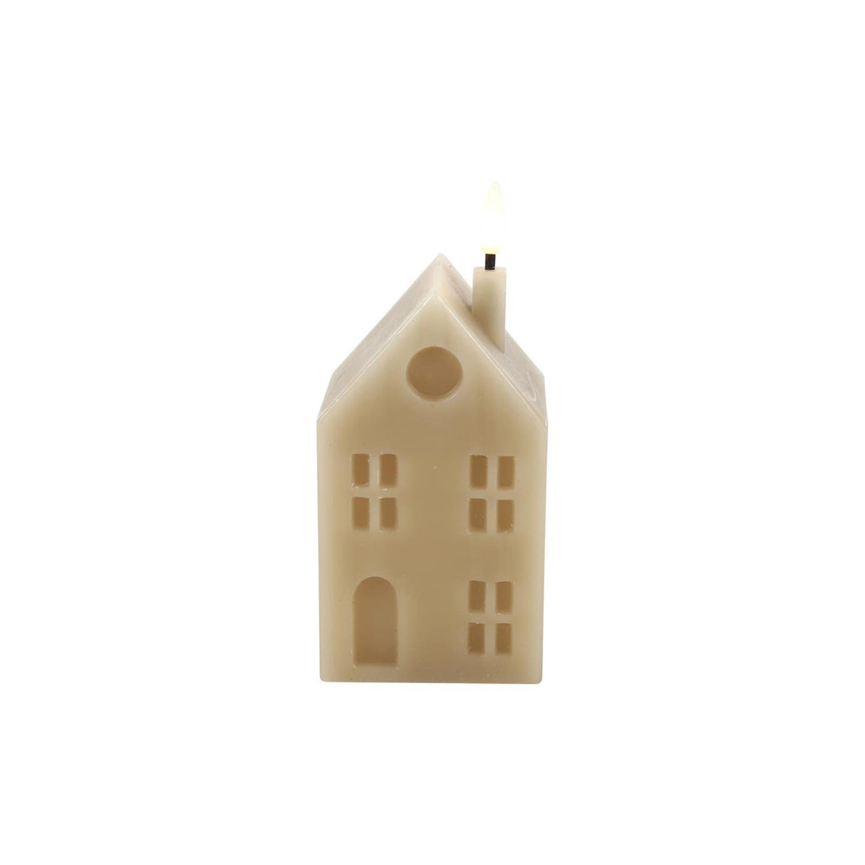 Countryfield led kaars huis m beige 6,5x7,5x16cm