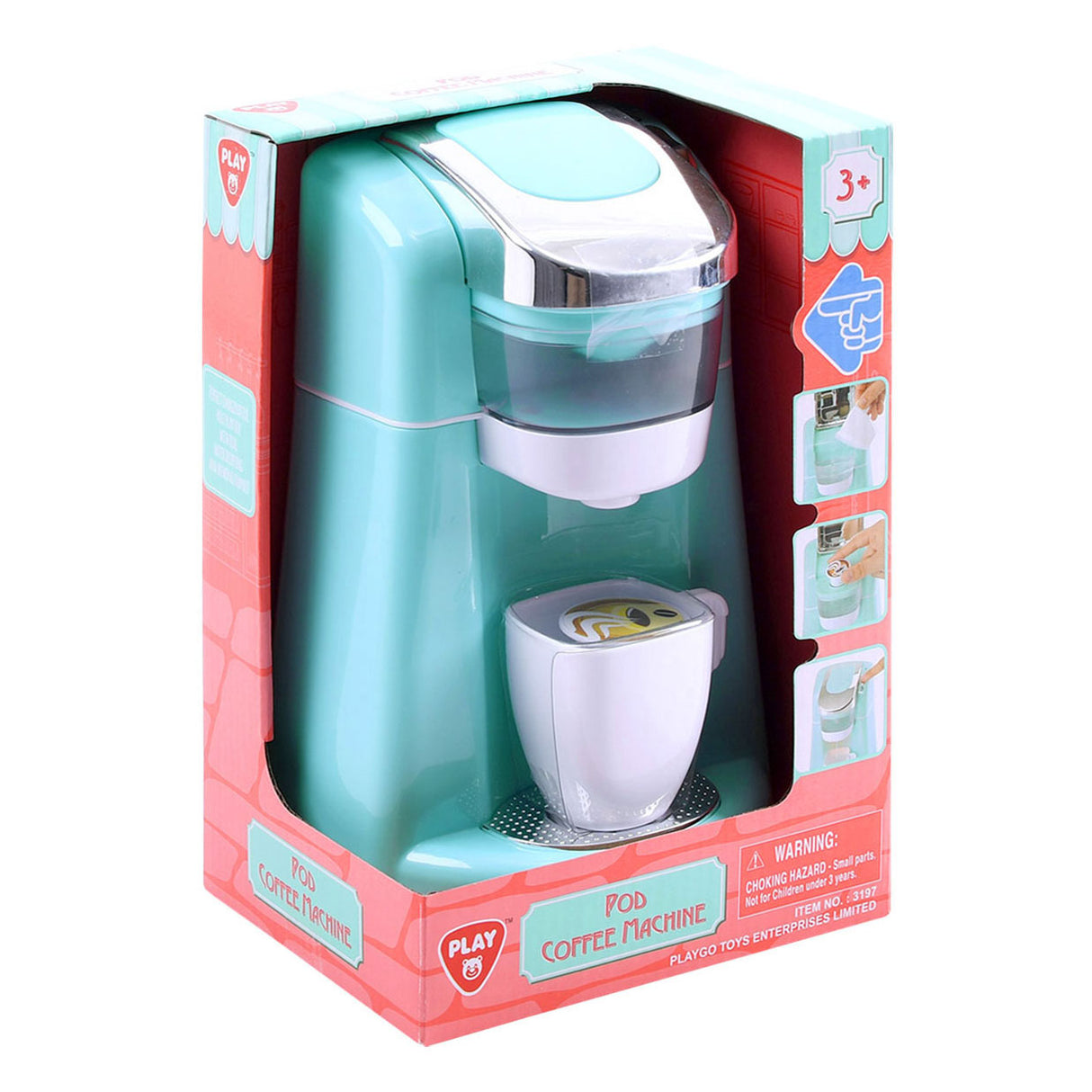 Playgo Kaffeemaschine blau mit Tassen - 4 Stk.