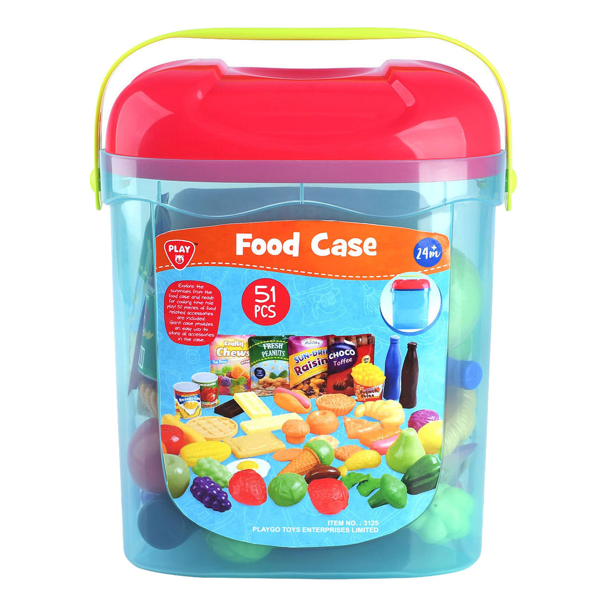 Juguetes de comida Playgo en caja de almacenamiento - 51 uds.