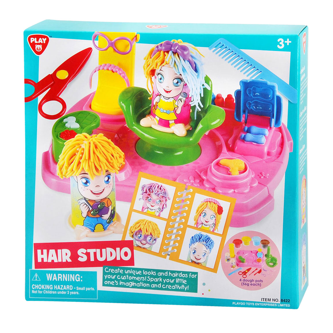 Playgo hair studio clay set - 4 clay pots