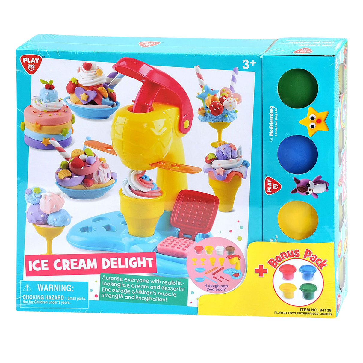Playgo ice cream making clay set - 4 clay pots
