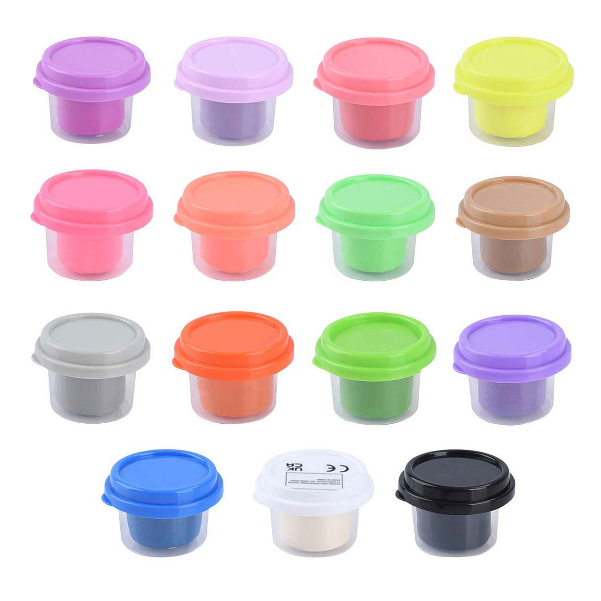 Комплект глина Playgo Rainbow - 15 глинени съдове