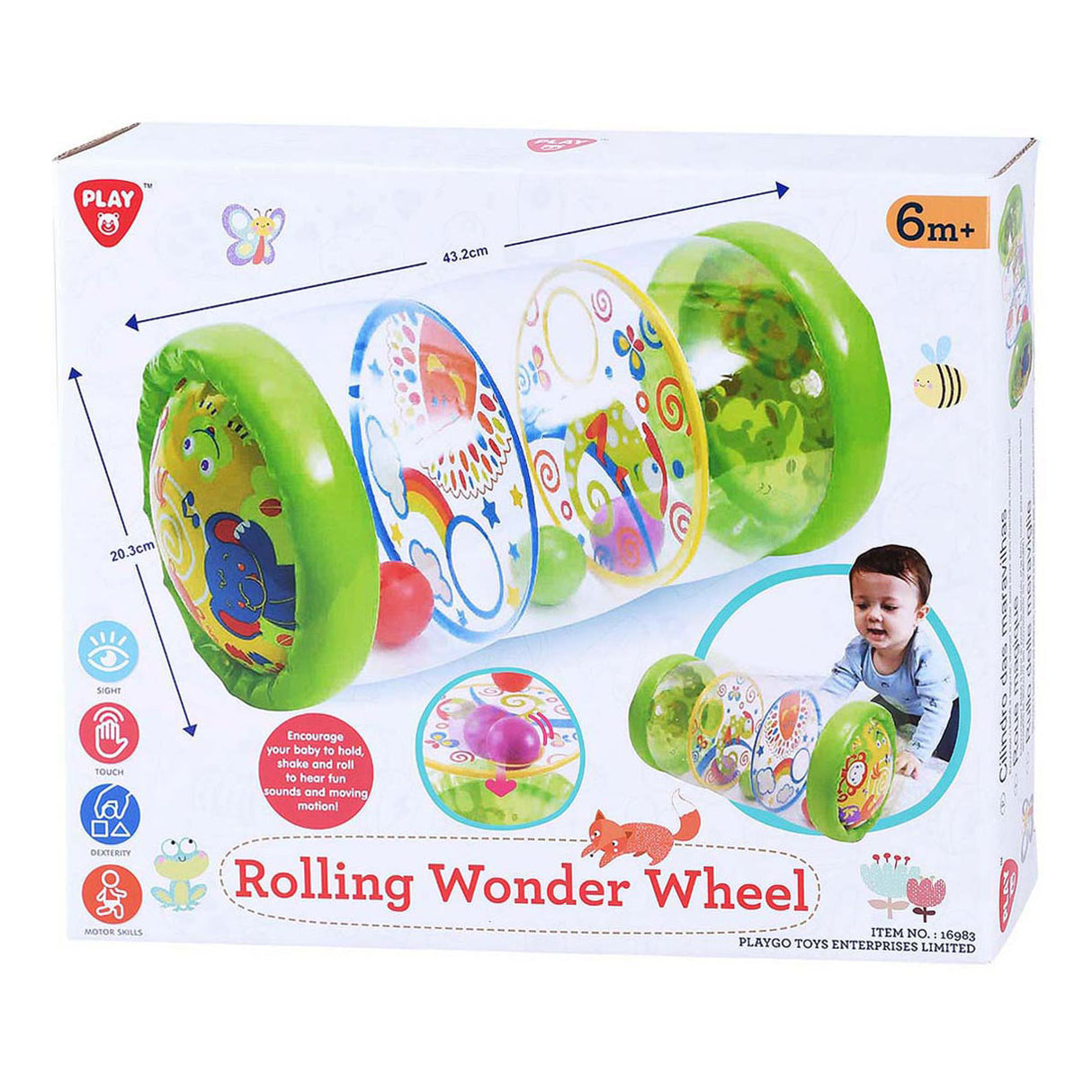 Spielen Sie Rolling Wonder Wheel mit aufblasbaren Bällen, 43 cm