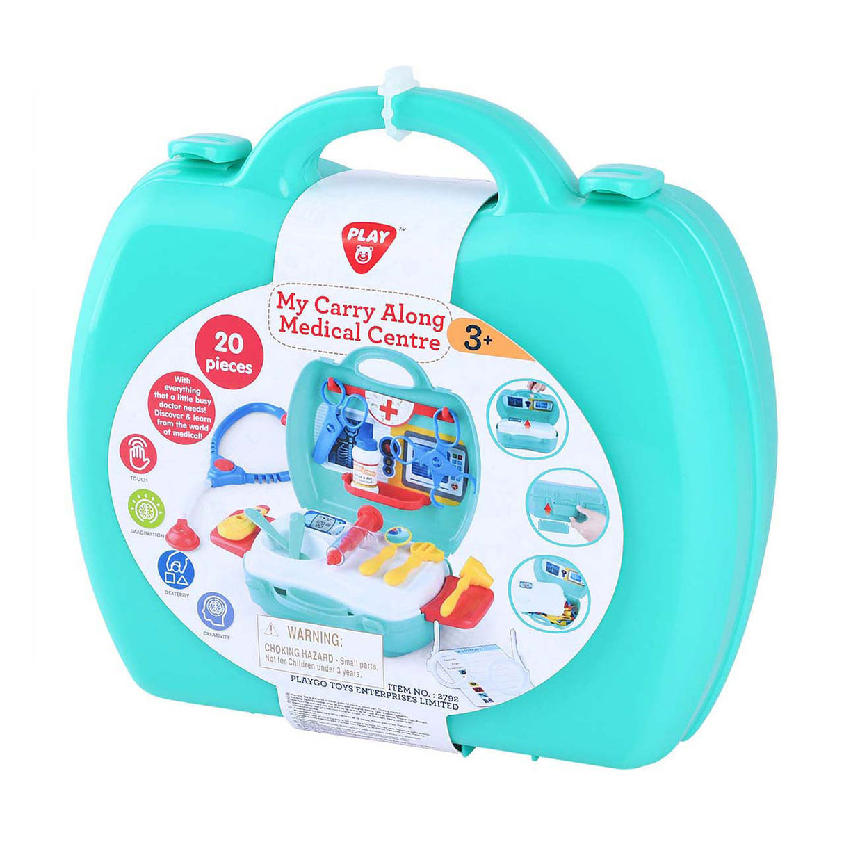 Playgo doktorský kufrík s príslušenstvom, 20 ks.
