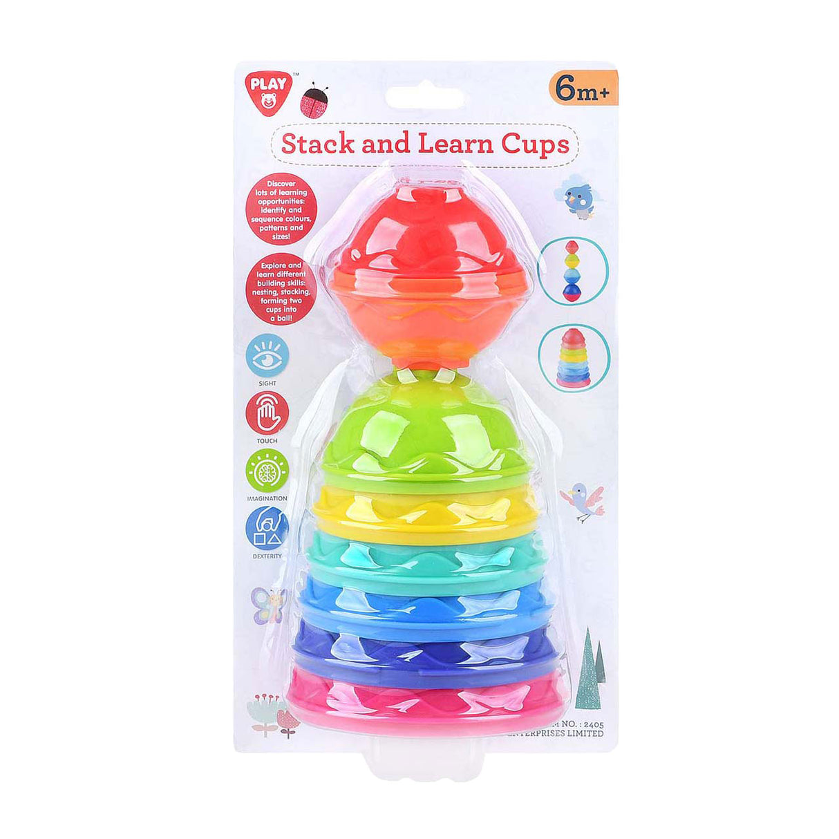 Playgo leather and stacking cups - 8 pcs.
