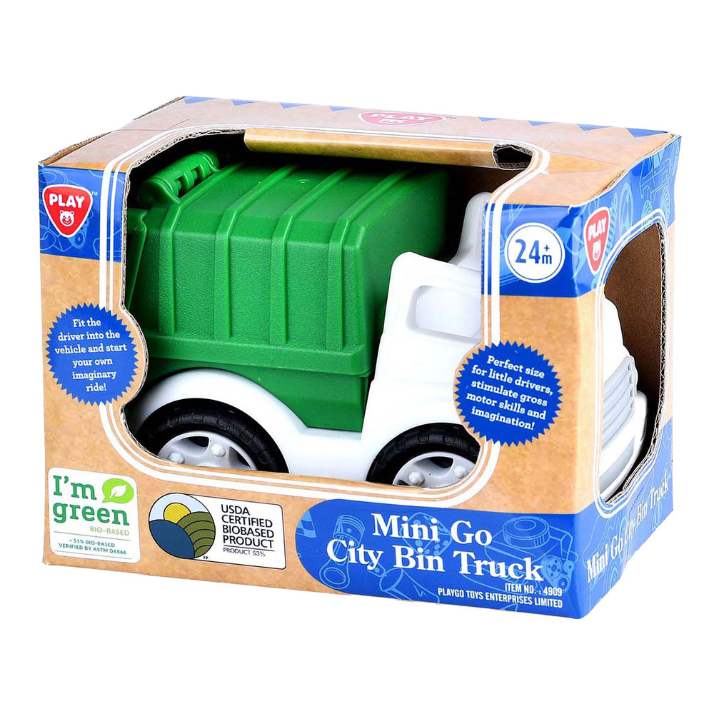 Playgo bio based garbage truck white green