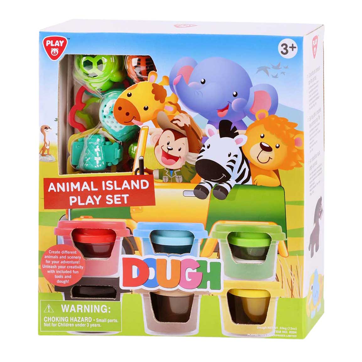 Set gline Playgo živalski otok - 6 glinenih lončkov