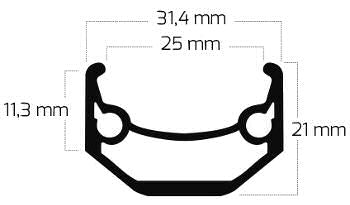 Ryde Velg Andra 40 27,5 650b 584 x 25c Aluminium 36 Huller 14g sort skærpet